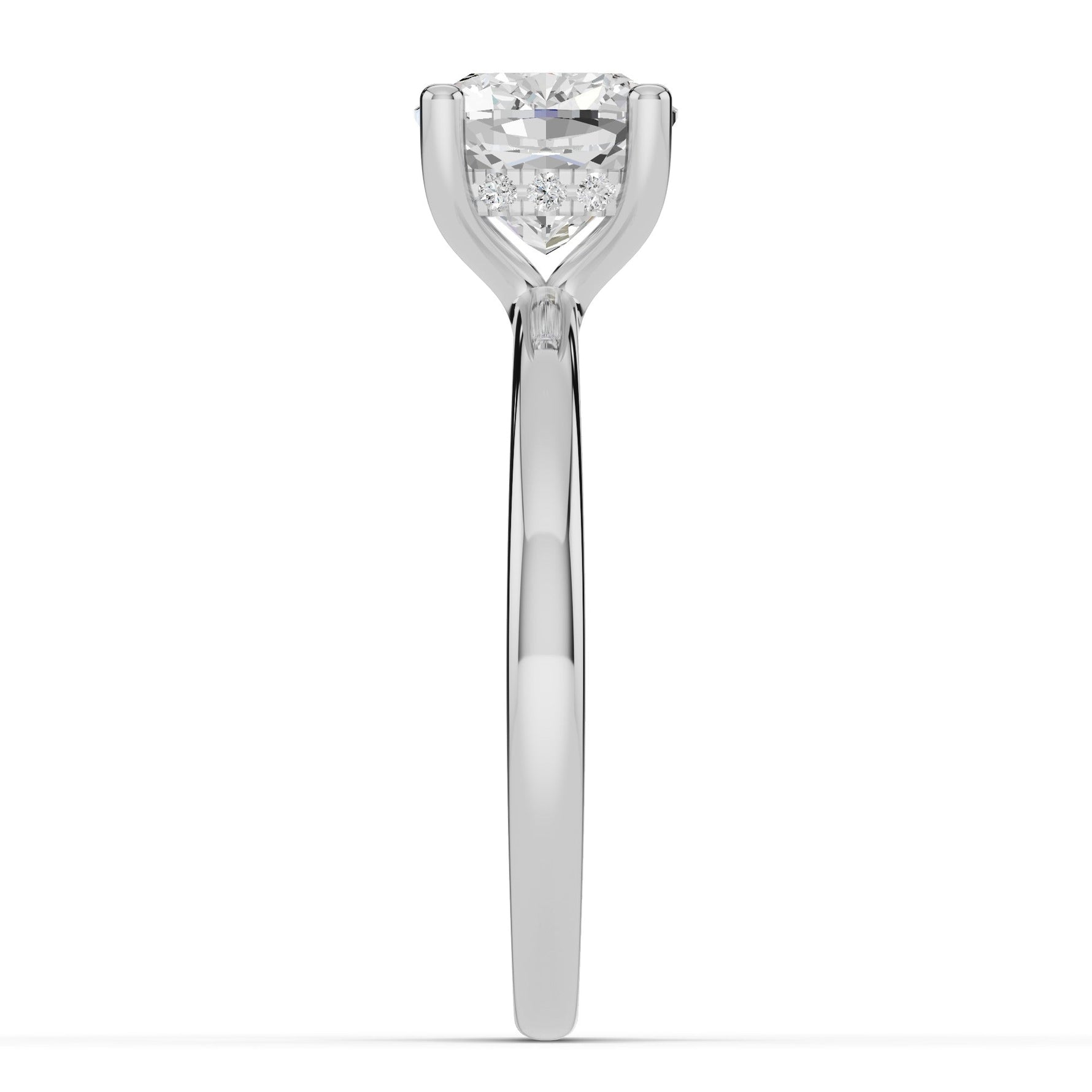 Cushion Lustre Hidden Halo Solitaire Ring ABER-101-CU-LGD-6  - Abtin & Co.
