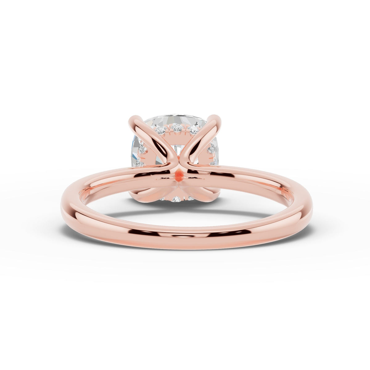Cushion Lustre Hidden Halo Solitaire Ring ABER-101-CU-LGD-11  - Abtin & Co.