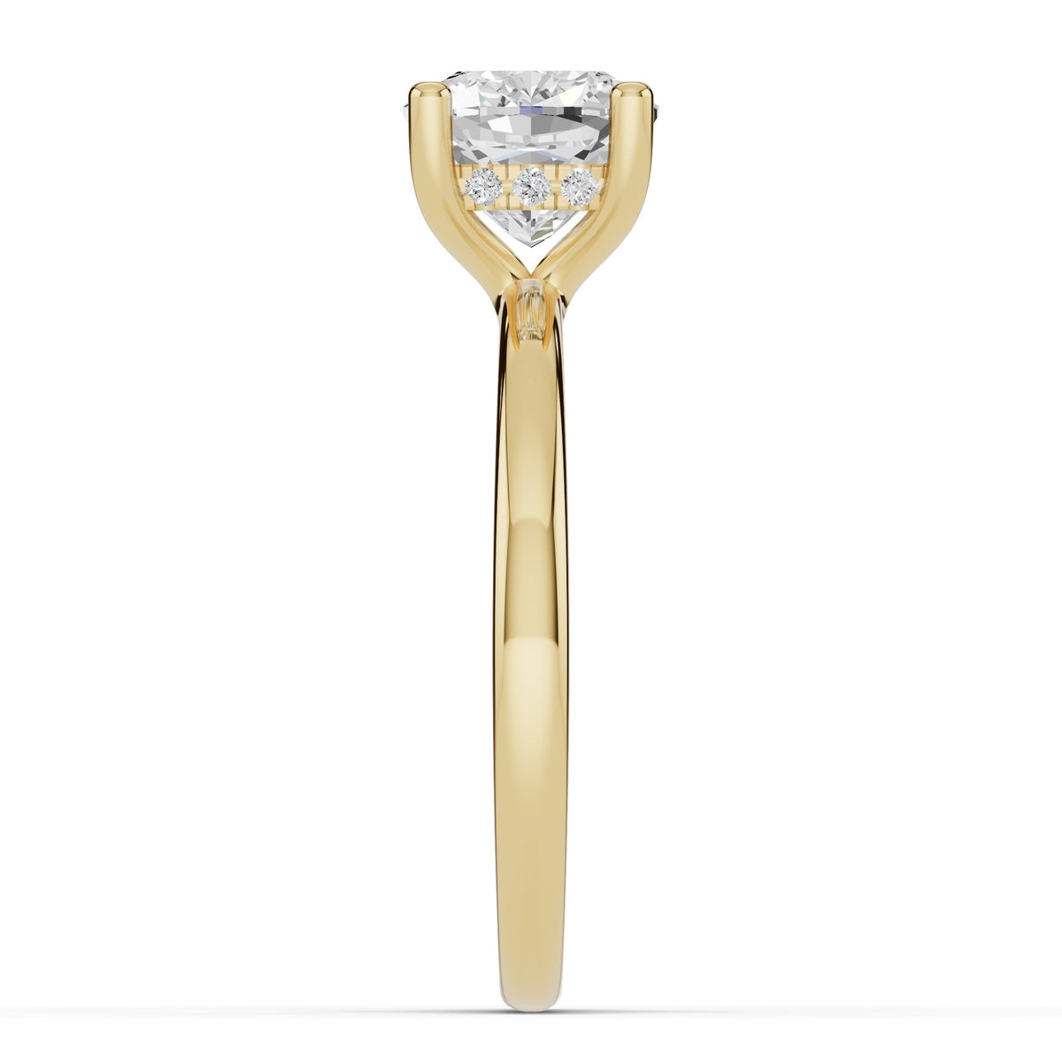 Cushion Lustre Hidden Halo Solitaire Ring ABER-101-CU-LGD-1  - Abtin & Co.