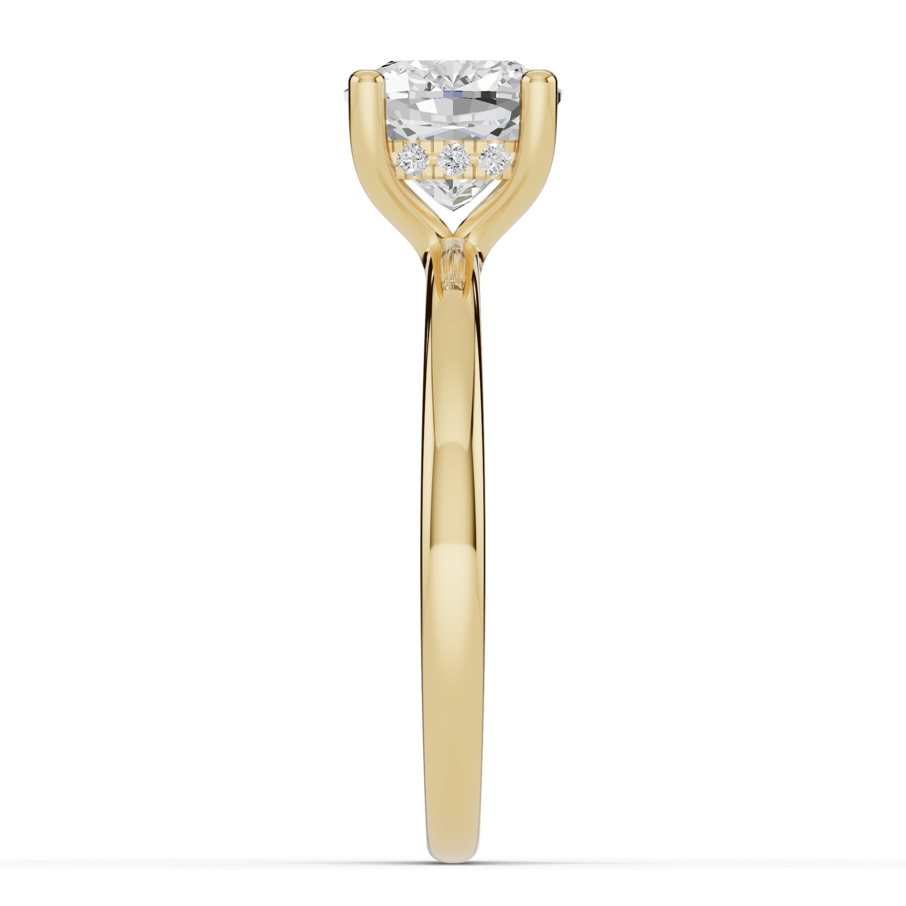 Cushion Lustre Hidden Halo Solitaire Ring ABER-101-CU-LGD-1  - Abtin & Co.