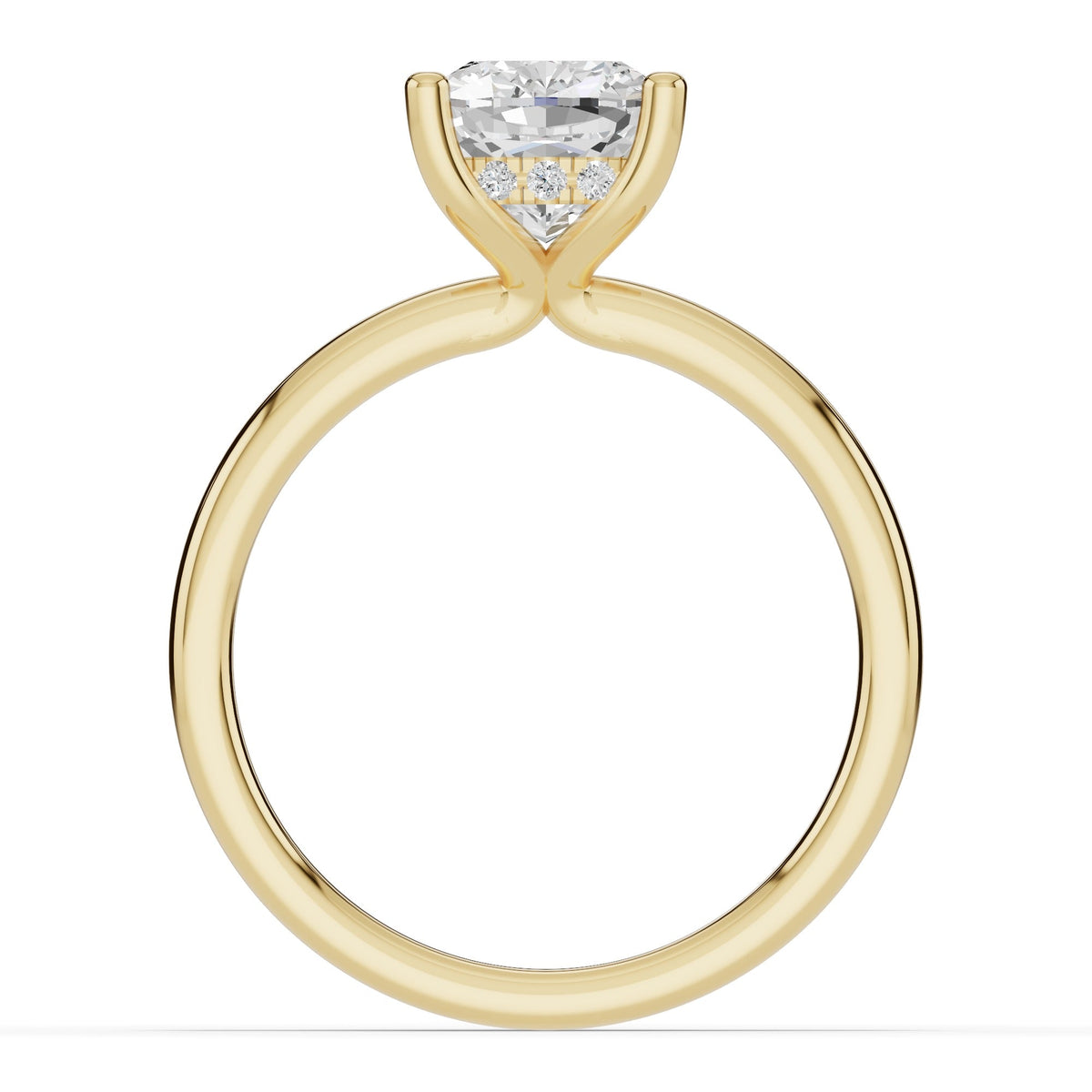 Cushion Lustre Hidden Halo Solitaire Ring ABER-101-CU-LGD-1  - Abtin & Co.