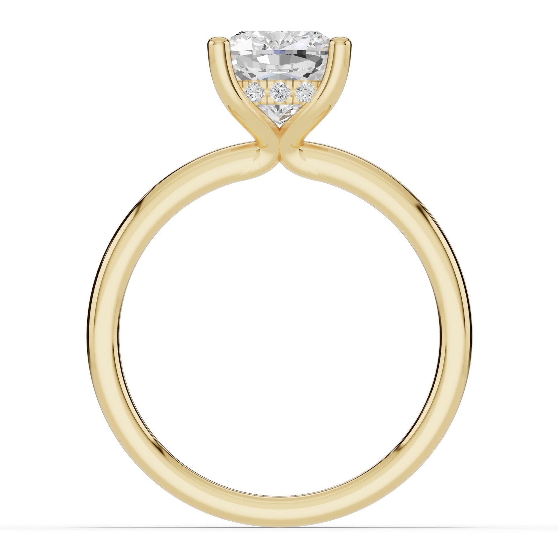 Cushion Lustre Hidden Halo Solitaire Ring ABER-101-CU-LGD-1  - Abtin & Co.