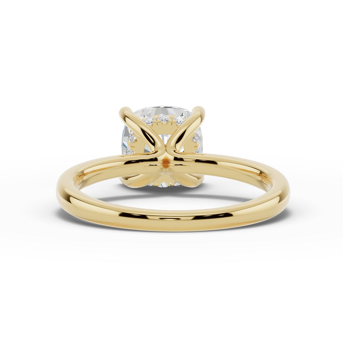 Cushion Lustre Hidden Halo Solitaire Ring ABER-101-CU-LGD-1  - Abtin & Co.