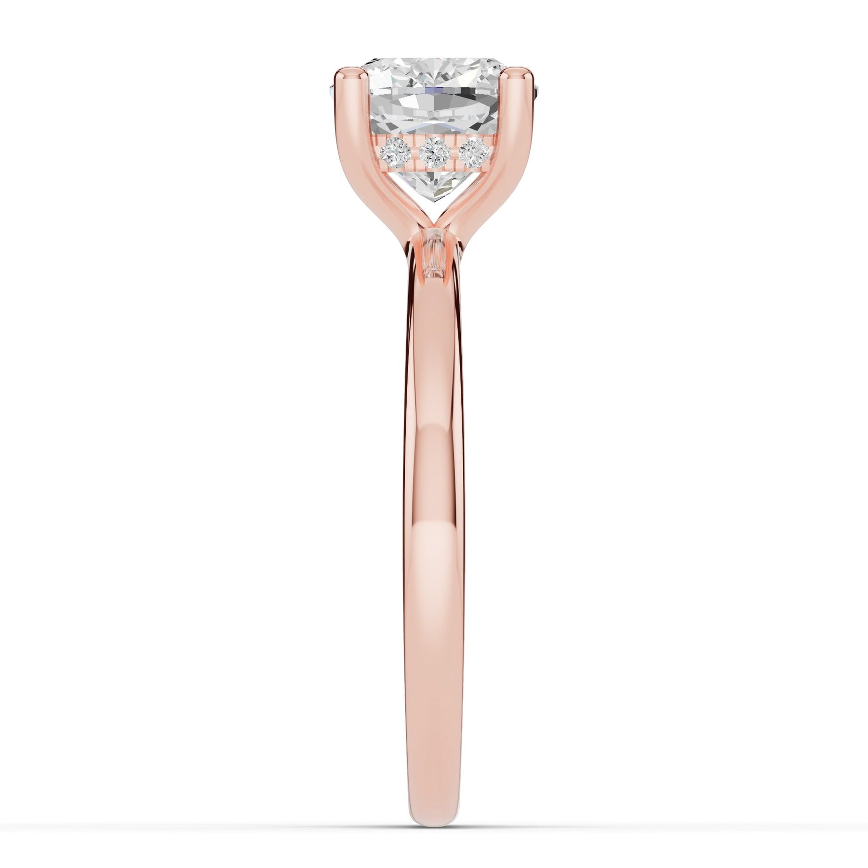 Cushion Lustre Hidden Halo Solitaire Ring ABER-101-CU-LGD-11  - Abtin & Co.