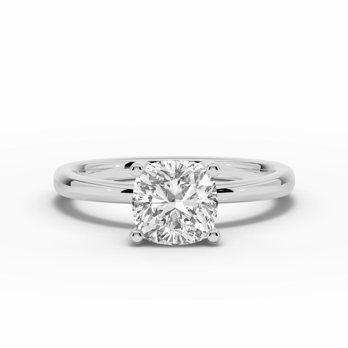 Cushion Lustre Hidden Halo Solitaire Ring ABER-101-CU-LGD-6  - Abtin & Co.