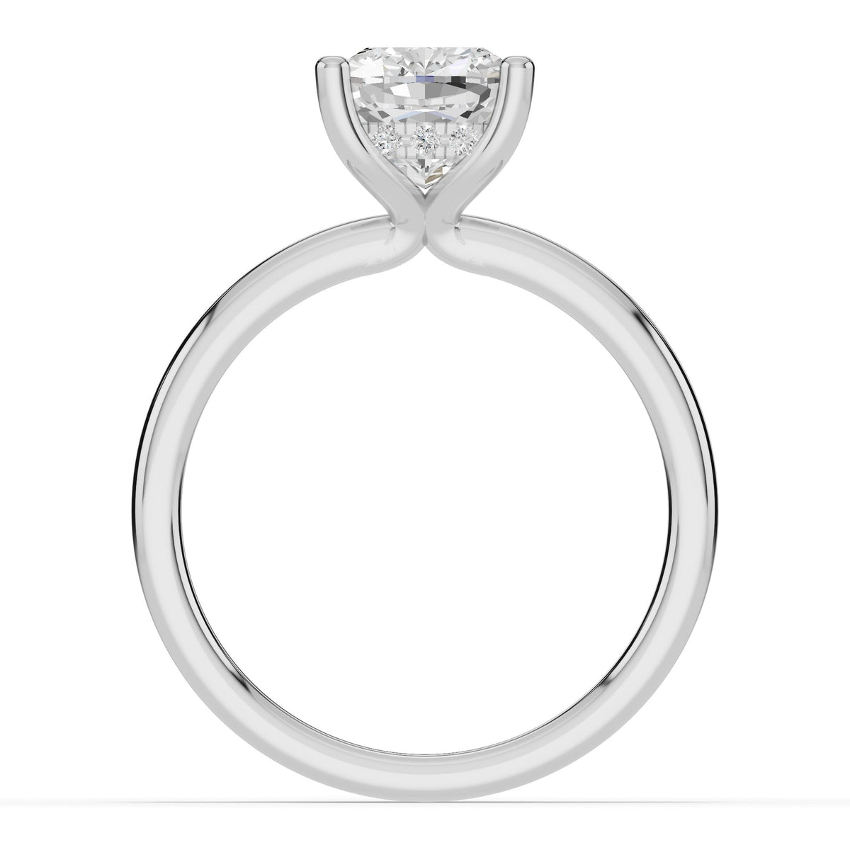 Cushion Lustre Hidden Halo Solitaire Ring ABER-101-CU-LGD-6  - Abtin & Co.