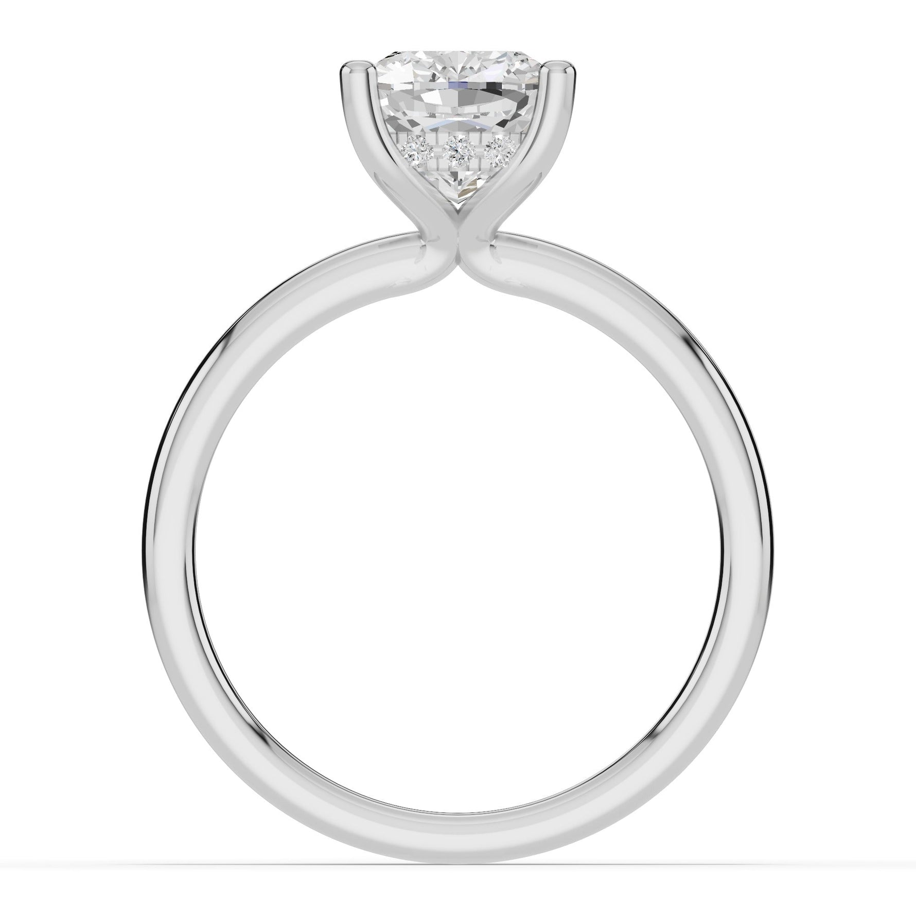 Cushion Lustre Hidden Halo Solitaire Ring ABER-101-CU-LGD-6  - Abtin & Co.