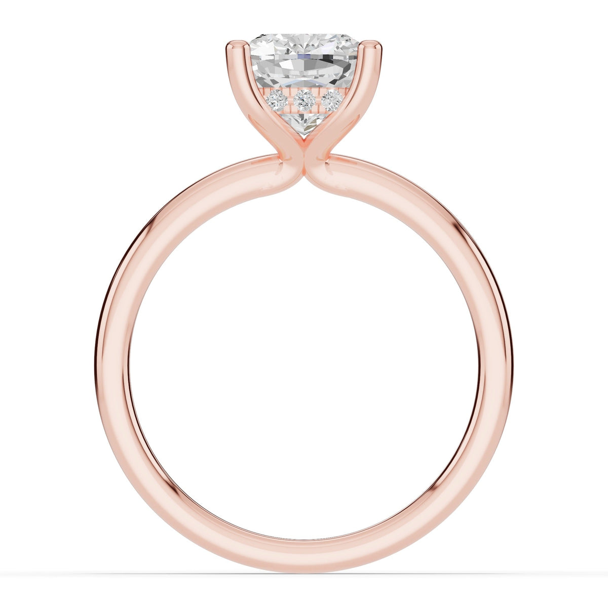 Cushion Lustre Hidden Halo Solitaire Ring ABER-101-CU-LGD-11  - Abtin & Co.