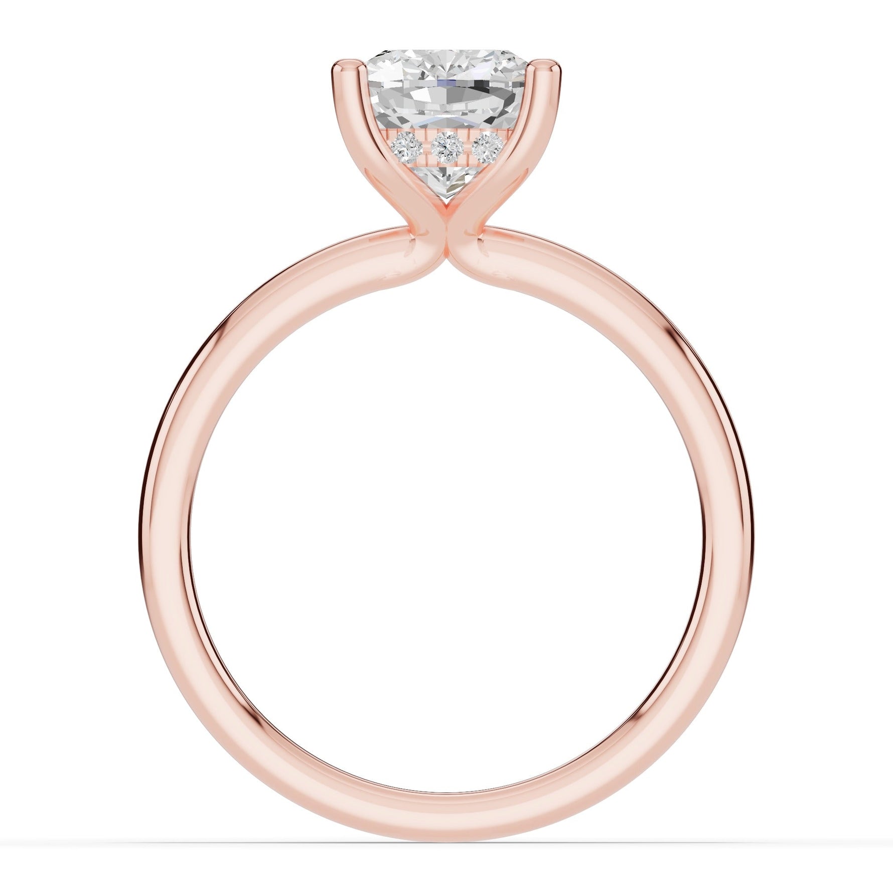 Cushion Lustre Hidden Halo Solitaire Ring ABER-101-CU-LGD-11  - Abtin & Co.