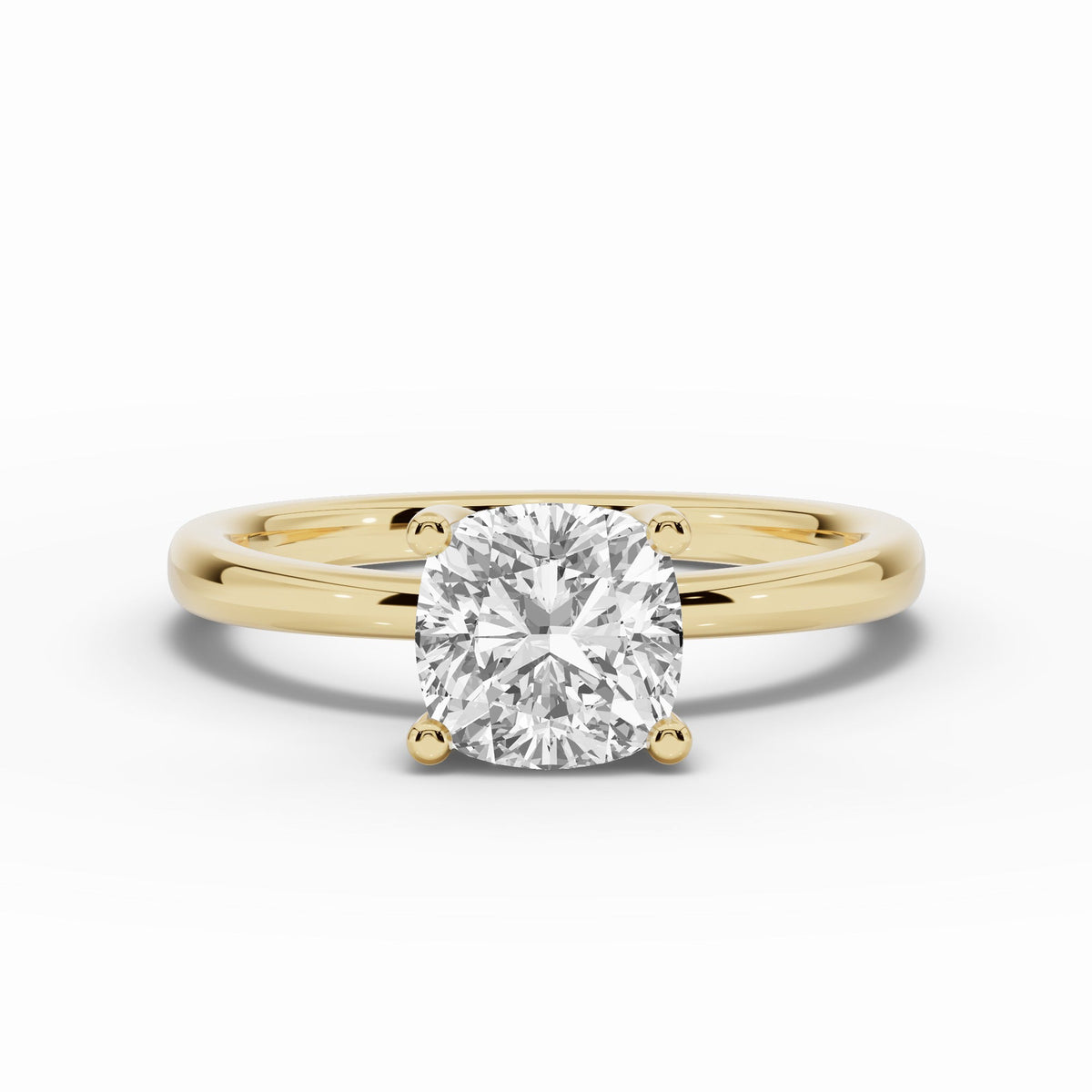 Cushion Lustre Hidden Halo Solitaire Ring ABER-101-CU-LGD-1  - Abtin & Co.