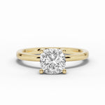 Cushion Lustre Hidden Halo Solitaire Ring ABER-101-CU-LGD-1  - Abtin & Co.
