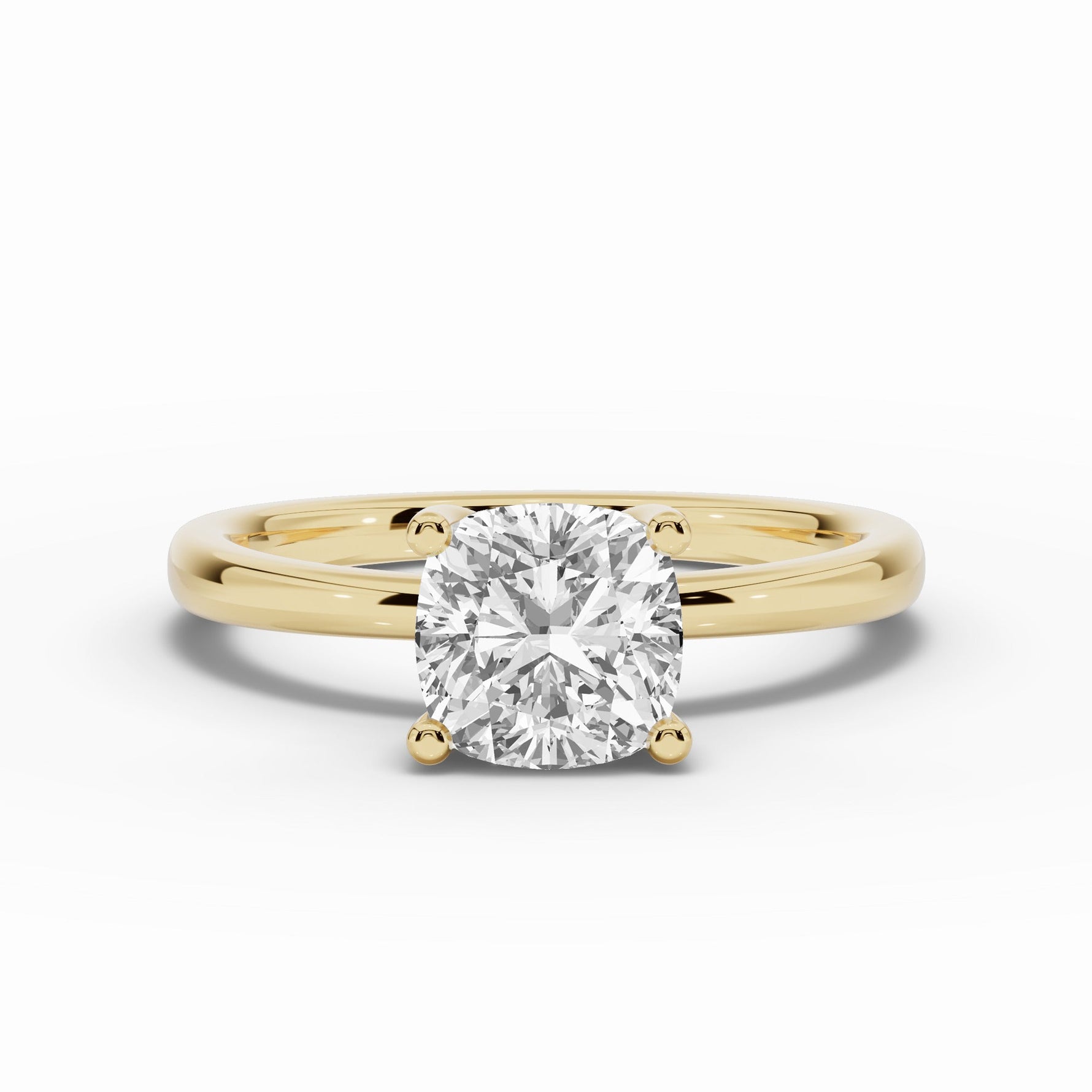 Cushion Lustre Hidden Halo Solitaire Ring ABER-101-CU-LGD-1  - Abtin & Co.
