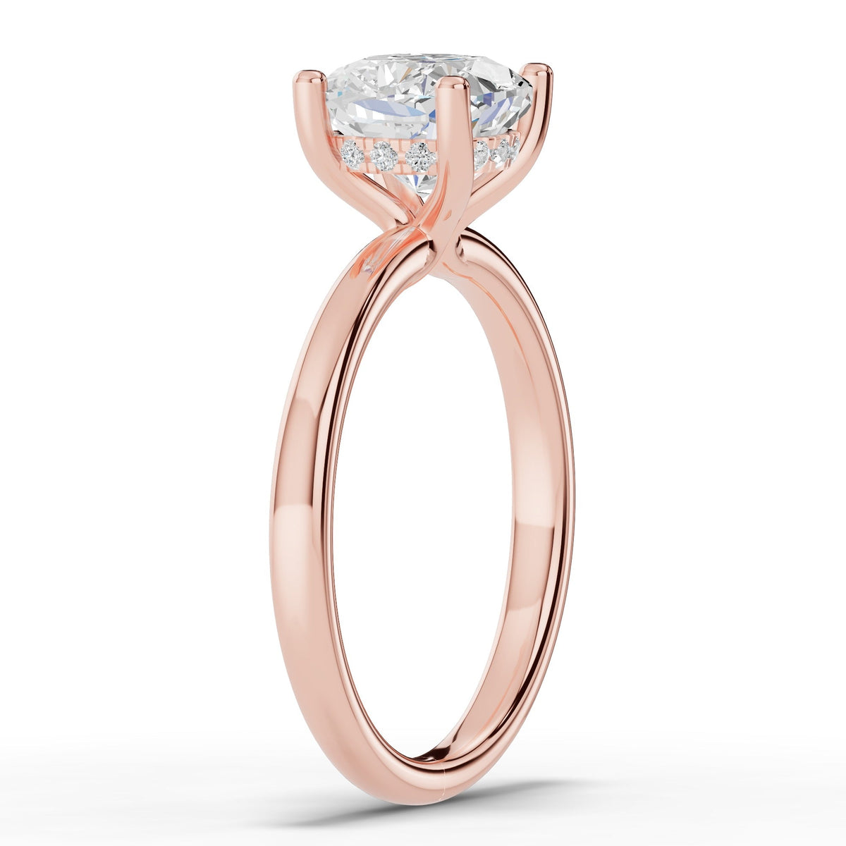 Cushion Lustre Hidden Halo Solitaire Ring ABER-101-CU-LGD-11  - Abtin & Co.