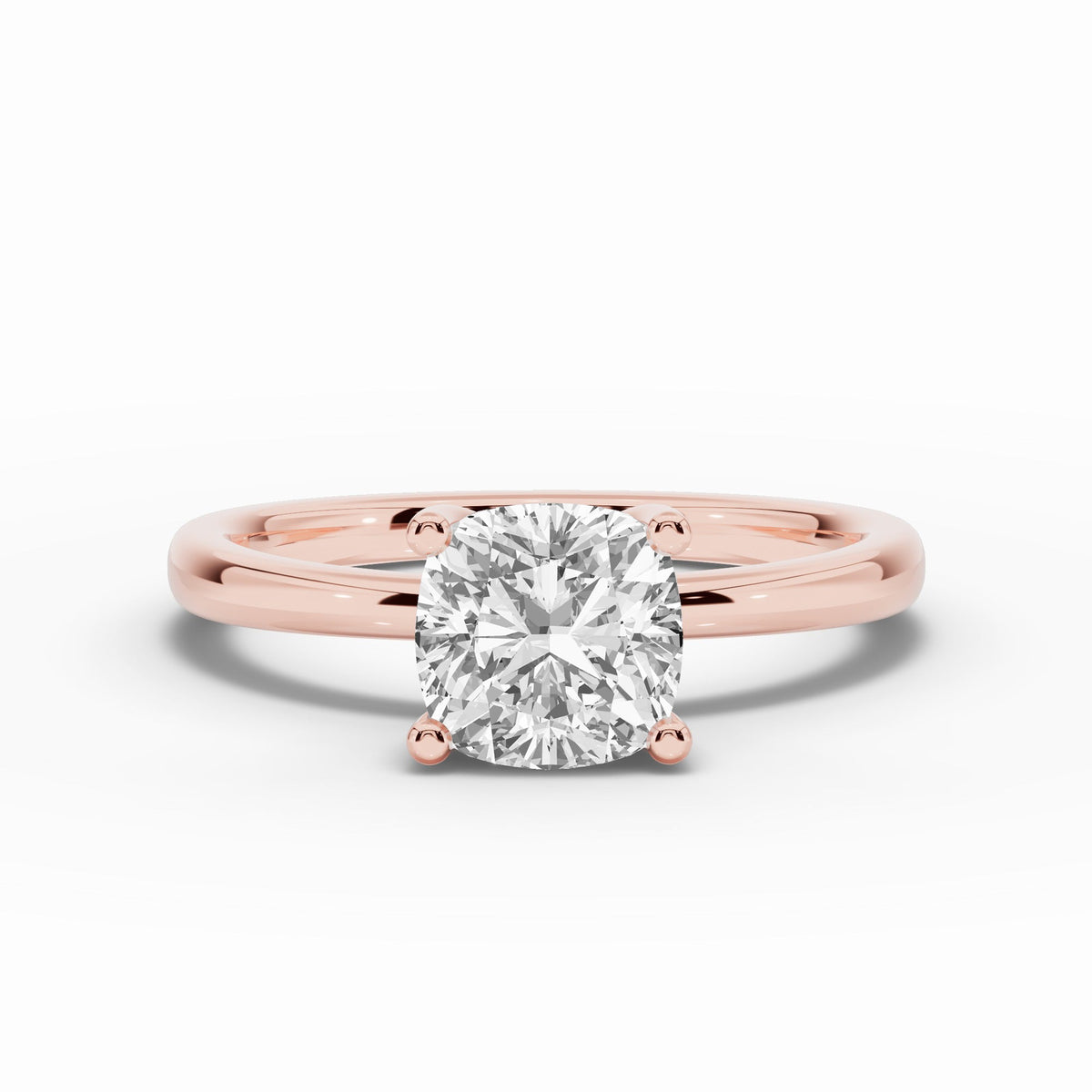 Cushion Lustre Hidden Halo Solitaire Ring ABER-101-CU-LGD-11  - Abtin & Co.