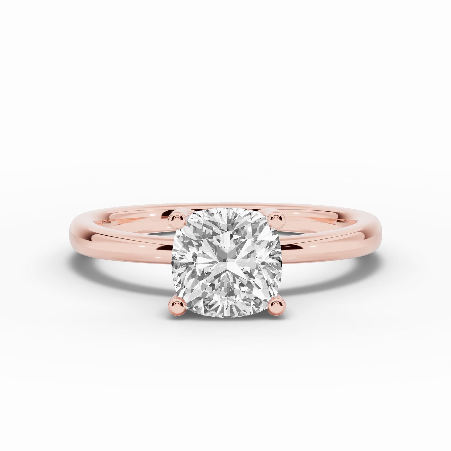 Cushion Lustre Hidden Halo Solitaire Ring ABER-101-CU-LGD-11  - Abtin & Co.