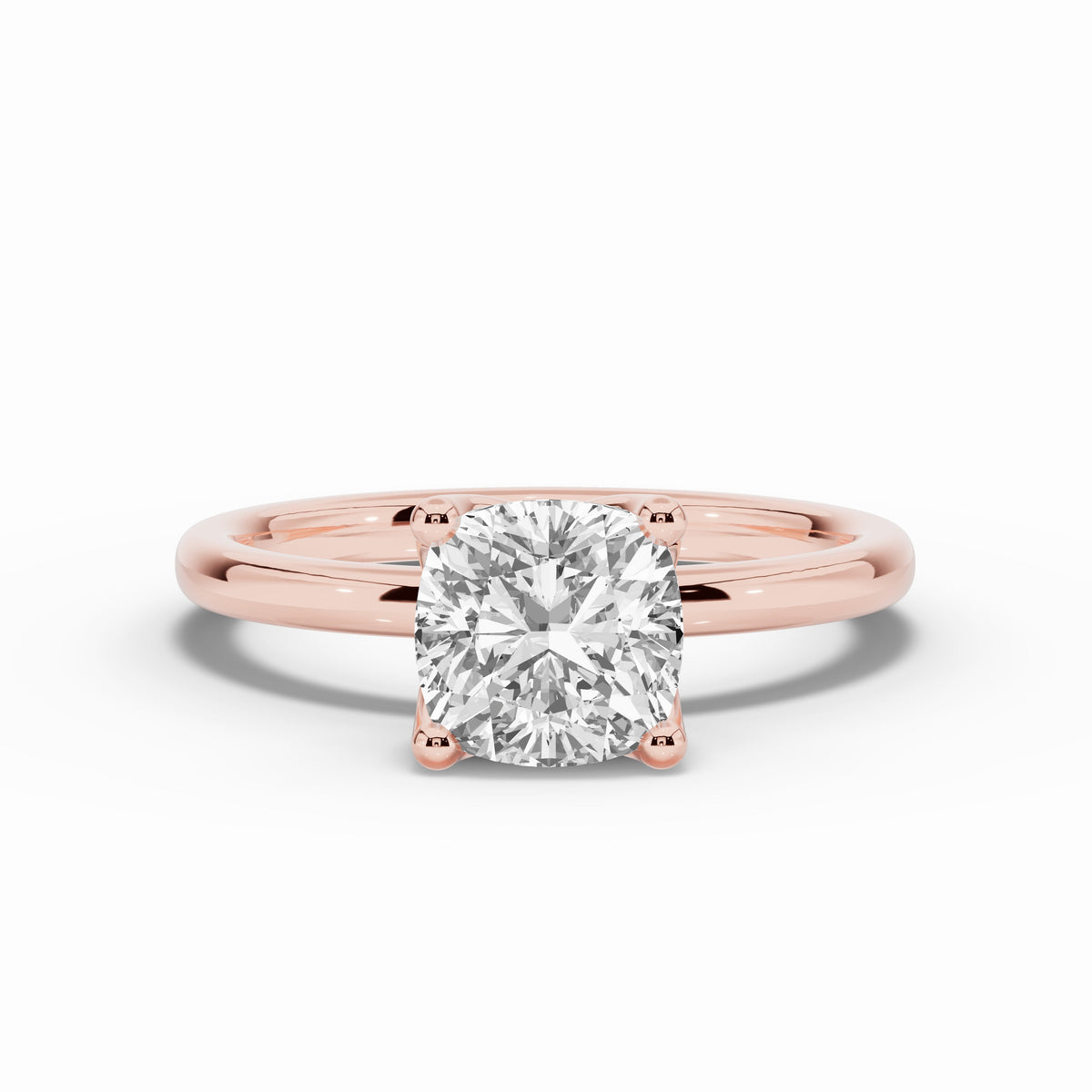 Cushion Lustre Solitaire Ring ABER-100-CU-LGD-11  - Abtin & Co.
