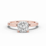 Cushion Lustre Solitaire Ring ABER-100-CU-LGD-11  - Abtin & Co.