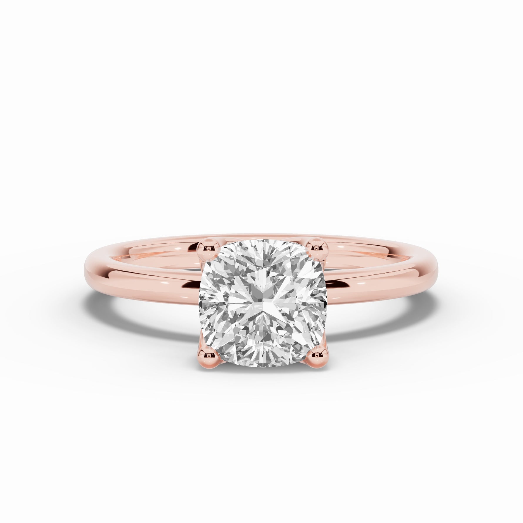 Cushion Lustre Solitaire Ring ABER-100-CU-LGD-11  - Abtin & Co.