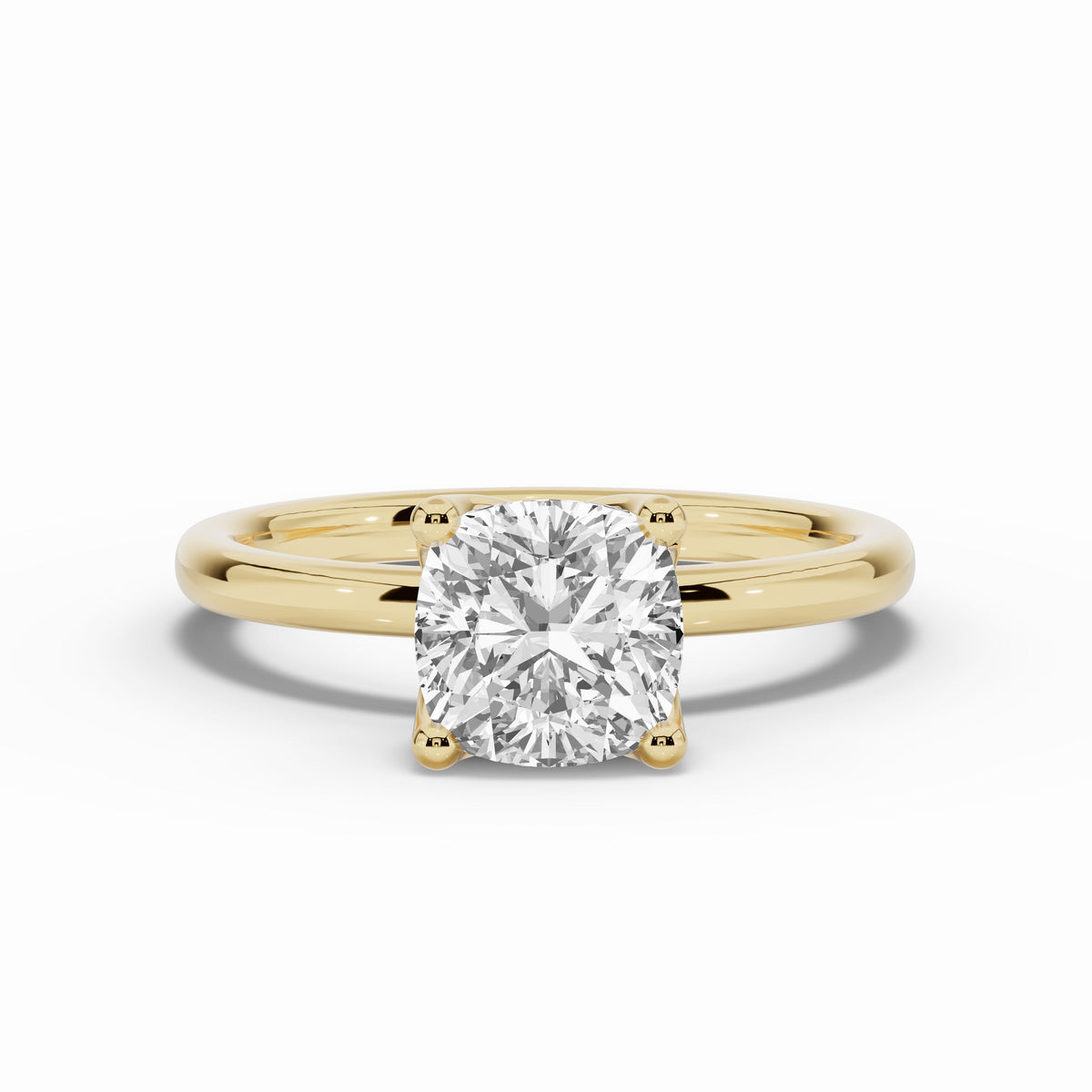 Cushion Lustre Solitaire Ring ABER-100-CU-LGD-1  - Abtin & Co.
