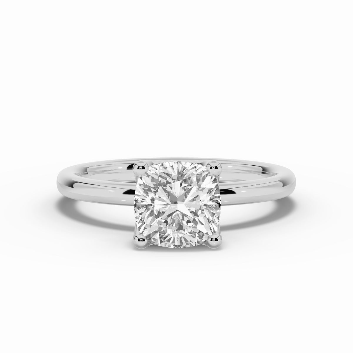 Cushion Lustre Solitaire Ring ABER-100-CU-LGD-6  - Abtin & Co.