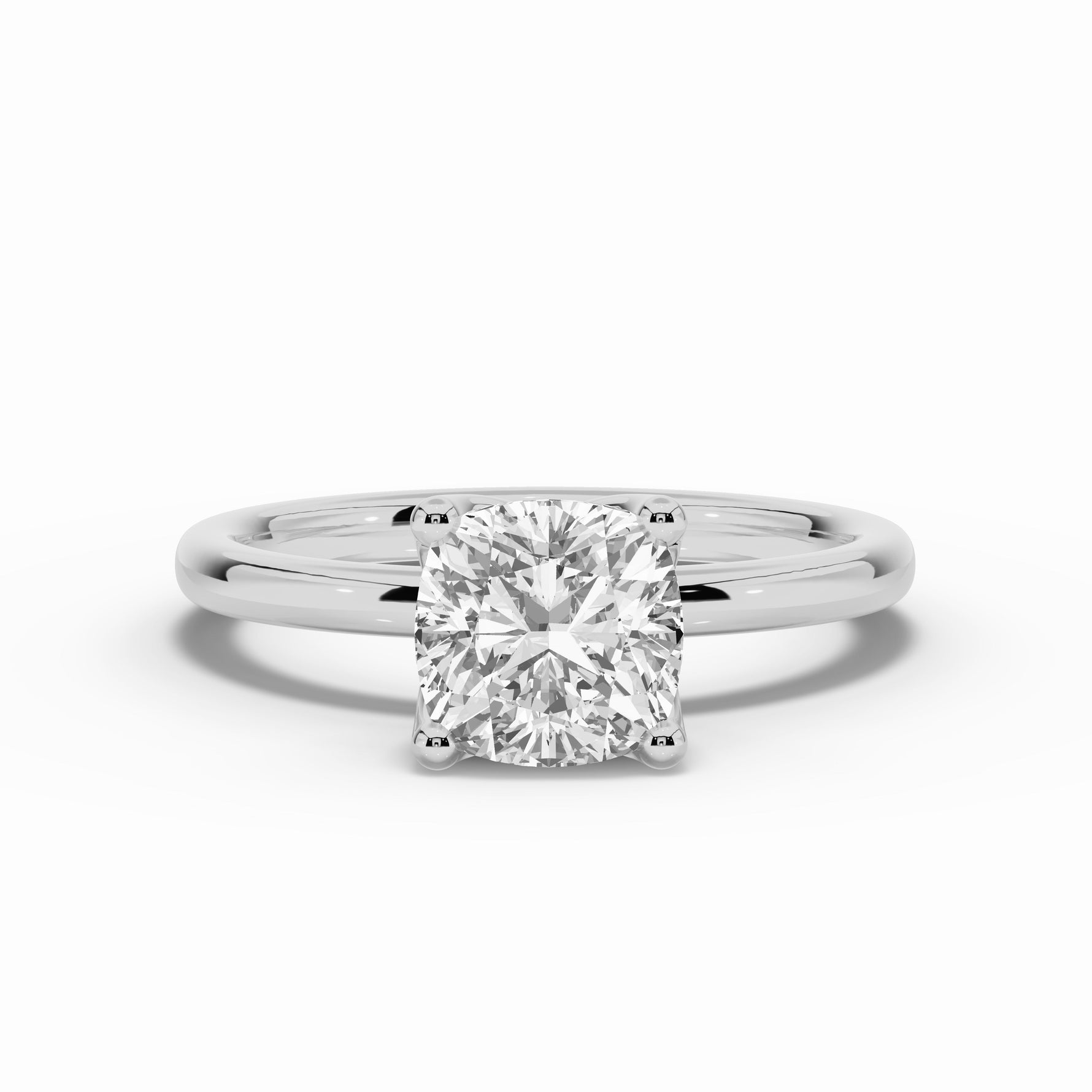 Cushion Lustre Solitaire Ring ABER-100-CU-LGD-6  - Abtin & Co.