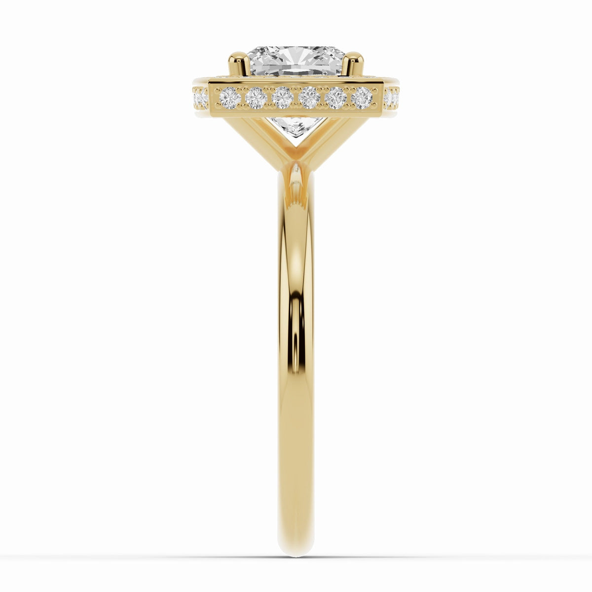 Cushion Nova Halo Engagement Ring Ring ABER-108-CU-LGD-1  - Abtin & Co.