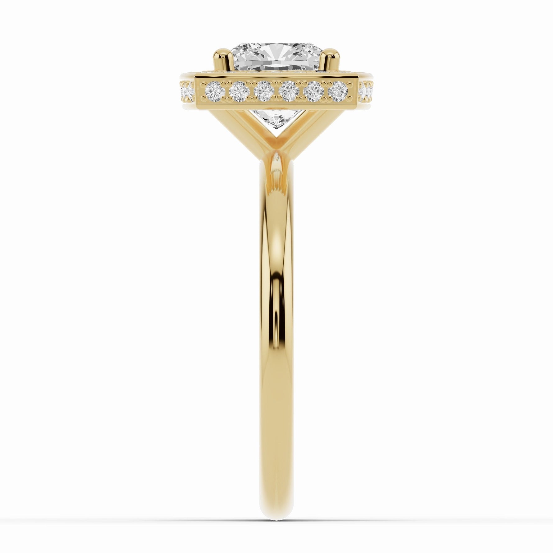 Cushion Nova Halo Engagement Ring Ring ABER-108-CU-LGD-1  - Abtin & Co.