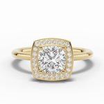 Cushion Nova Halo Engagement Ring Ring ABER-108-CU-LGD-1  - Abtin & Co.