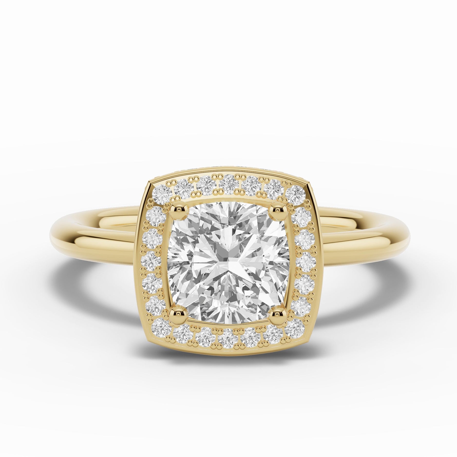 Cushion Nova Halo Engagement Ring Ring ABER-108-CU-LGD-1  - Abtin & Co.