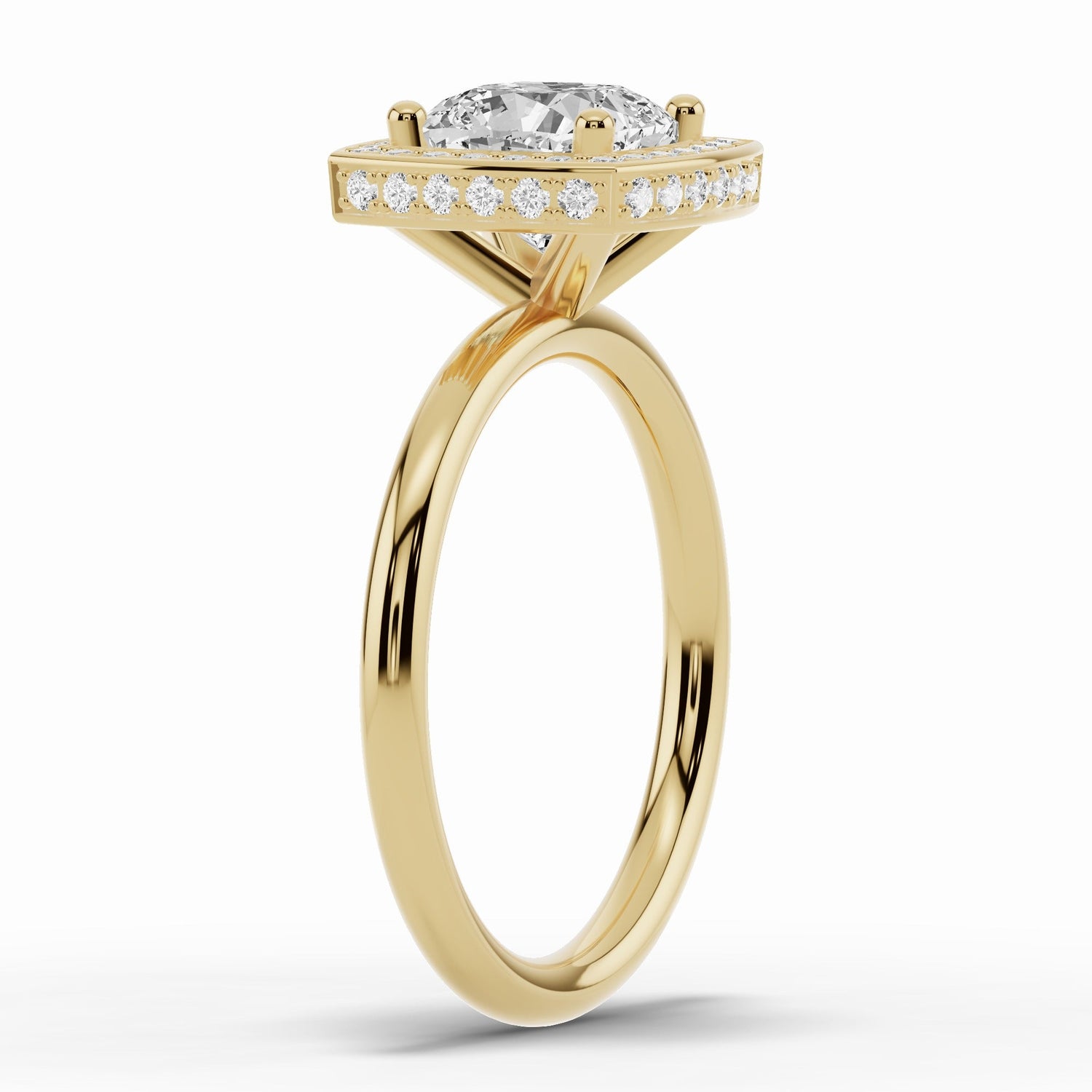 Cushion Nova Halo Engagement Ring Ring ABER-108-CU-LGD-1  - Abtin & Co.