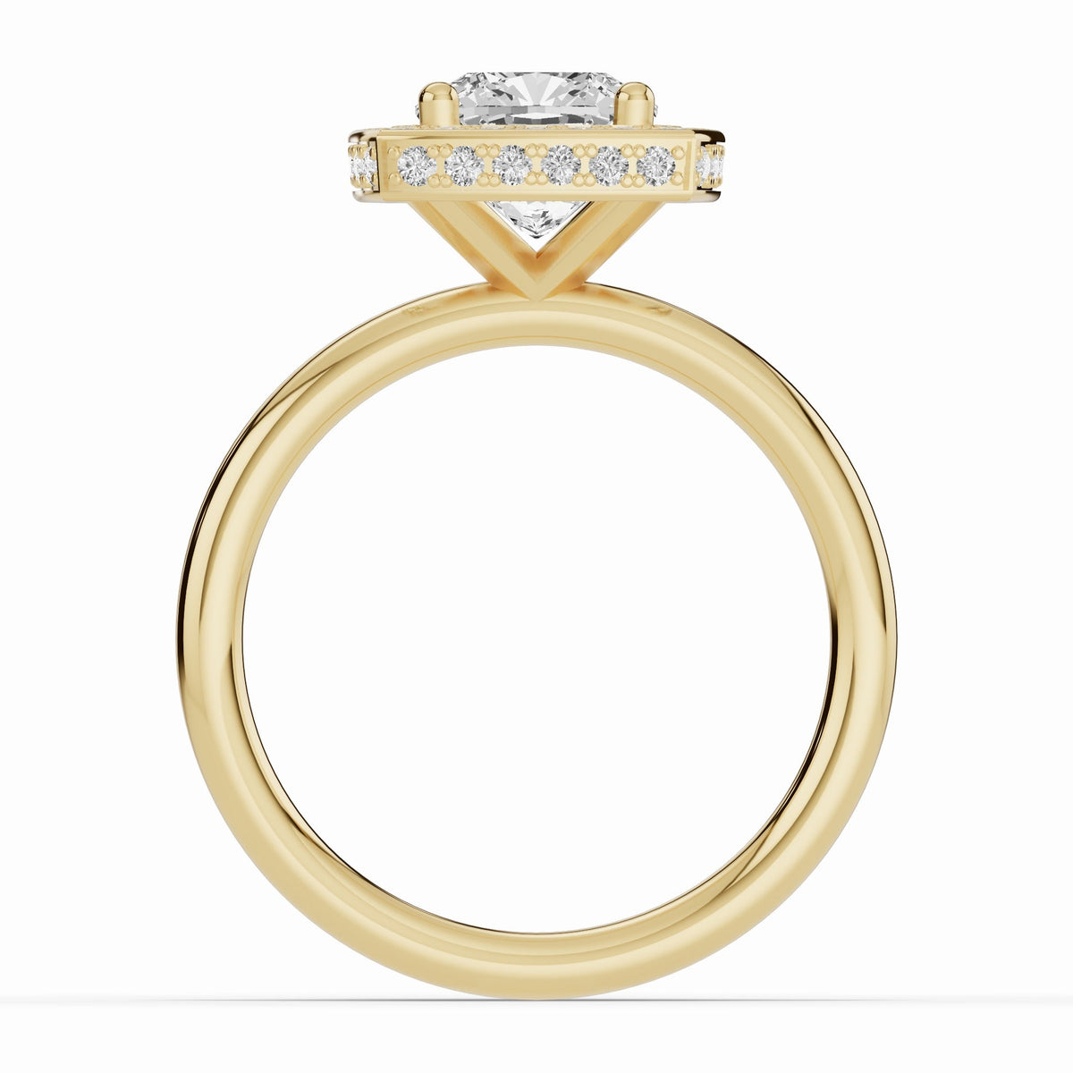 Cushion Nova Halo Engagement Ring Ring ABER-108-CU-LGD-1  - Abtin & Co.