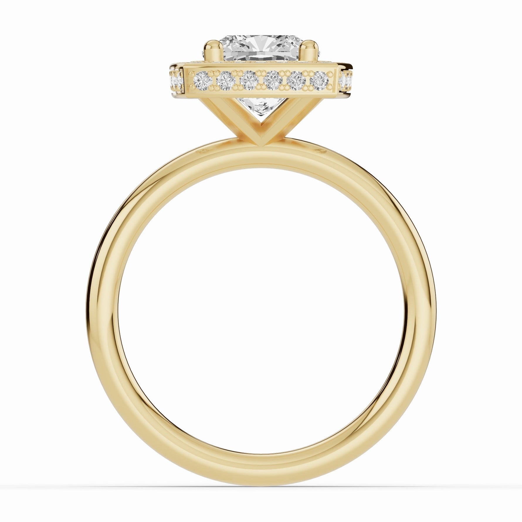 Cushion Nova Halo Engagement Ring Ring ABER-108-CU-LGD-1  - Abtin & Co.