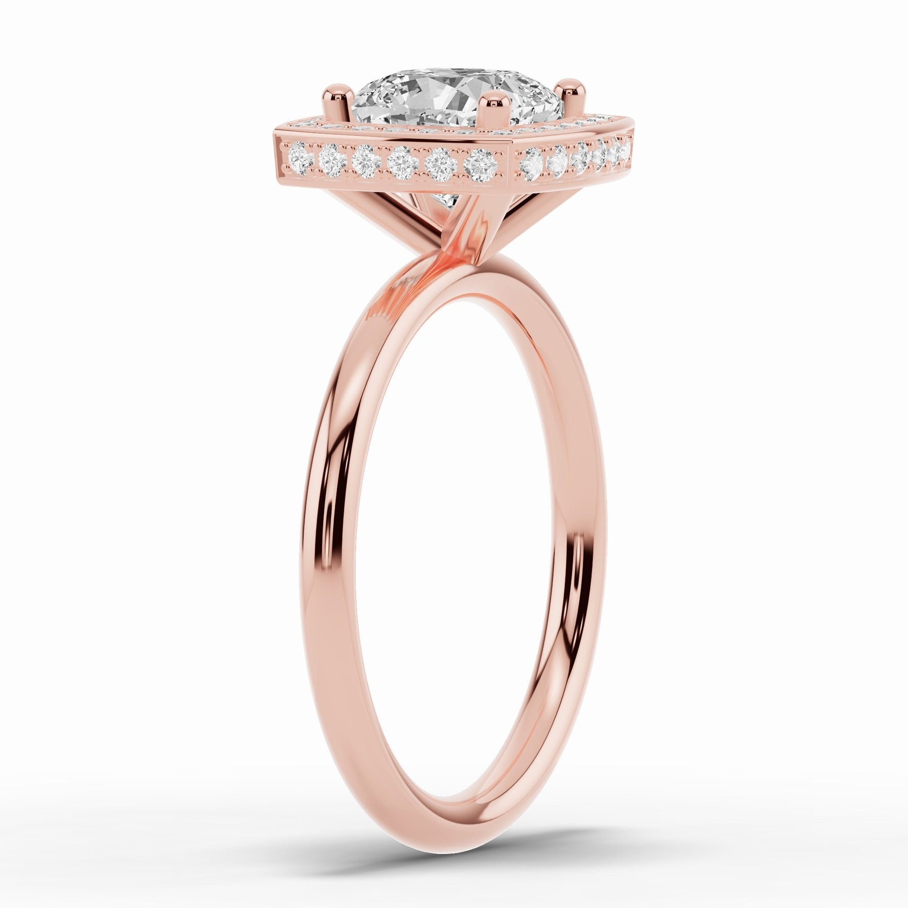 Cushion Nova Halo Engagement Ring Ring ABER-108-CU-LGD-11  - Abtin & Co.