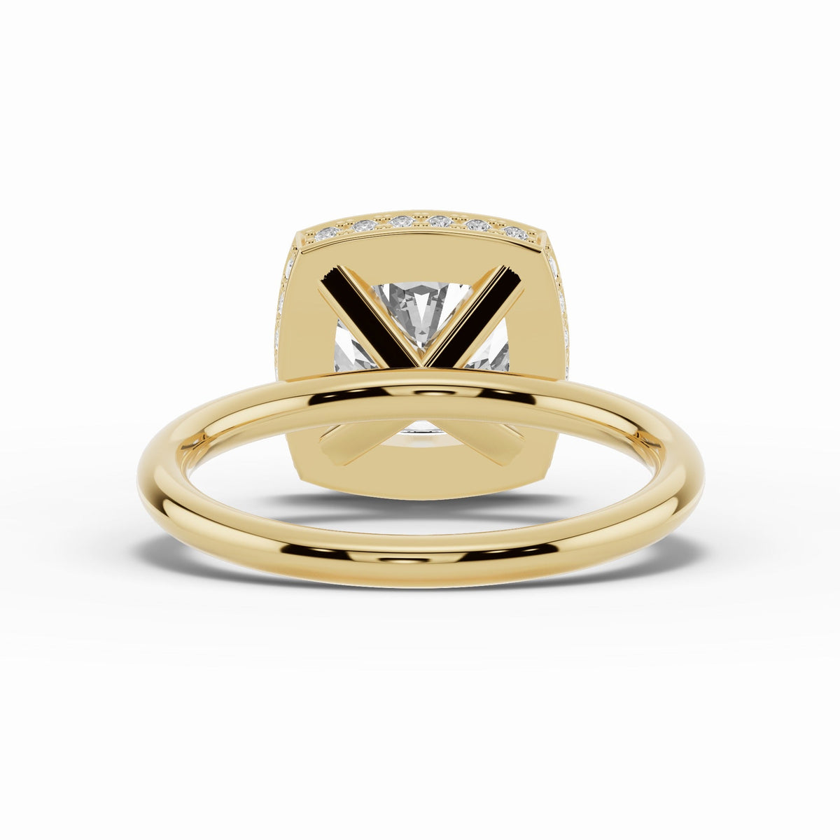 Cushion Nova Halo Engagement Ring Ring ABER-108-CU-LGD-1  - Abtin & Co.