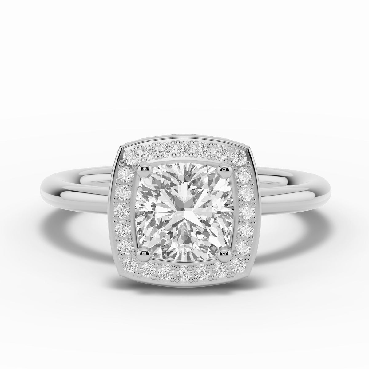Cushion Nova Halo Engagement Ring Ring ABER-108-CU-LGD-6  - Abtin & Co.