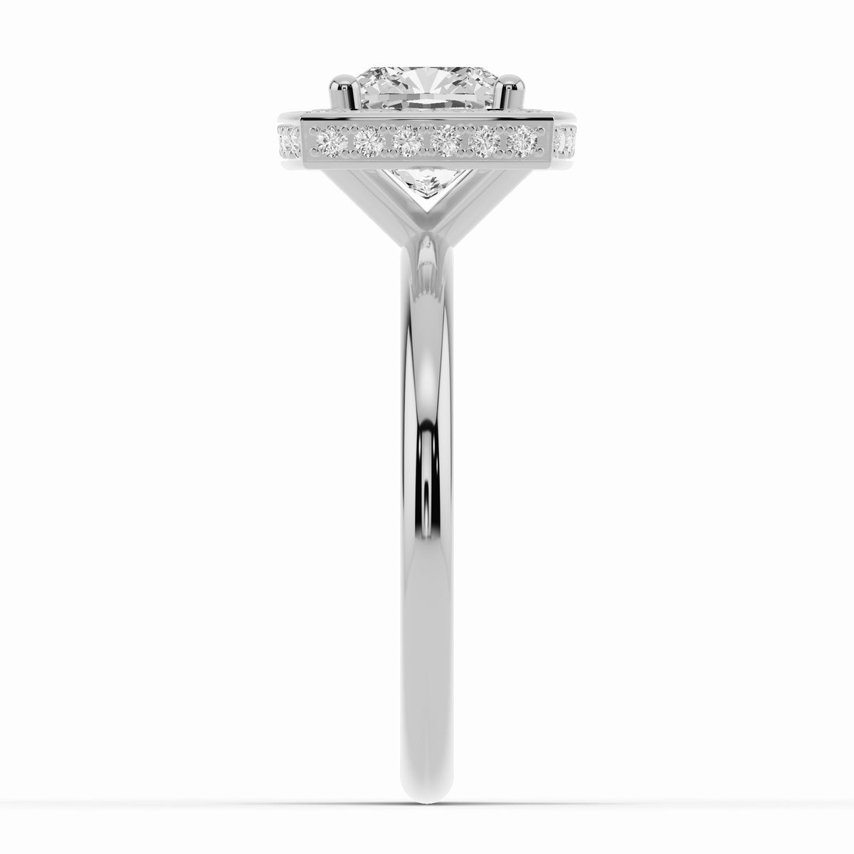 Cushion Nova Halo Engagement Ring Ring ABER-108-CU-LGD-6  - Abtin & Co.