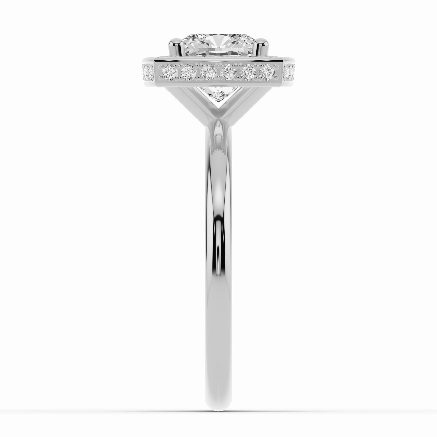 Cushion Nova Halo Engagement Ring Ring ABER-108-CU-LGD-6  - Abtin & Co.
