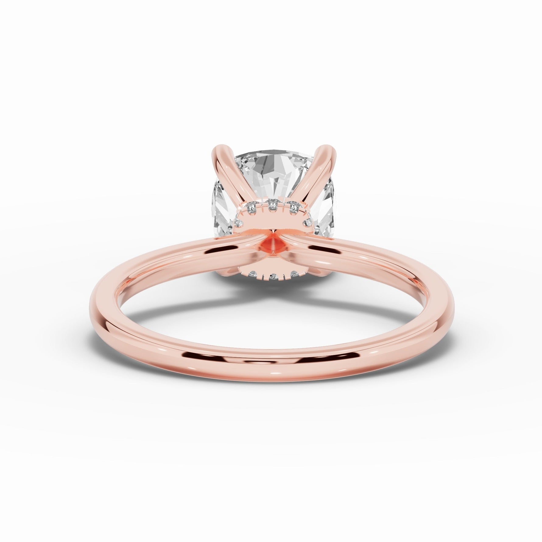 Cushion Tiara Glow Solitaire Ring ABER-102-CU-LGD-11  - Abtin & Co.