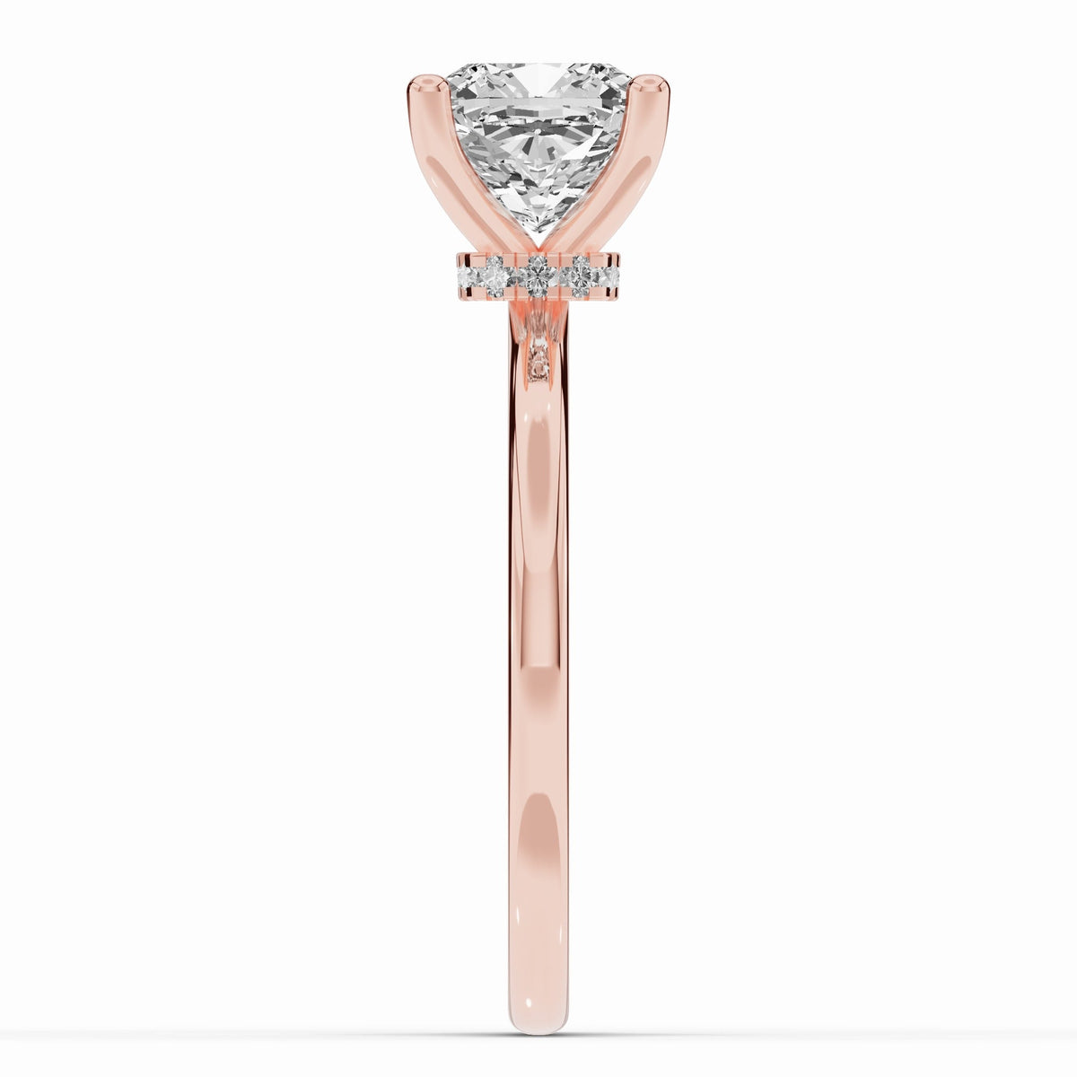 Cushion Tiara Glow Solitaire Ring ABER-102-CU-LGD-11  - Abtin & Co.