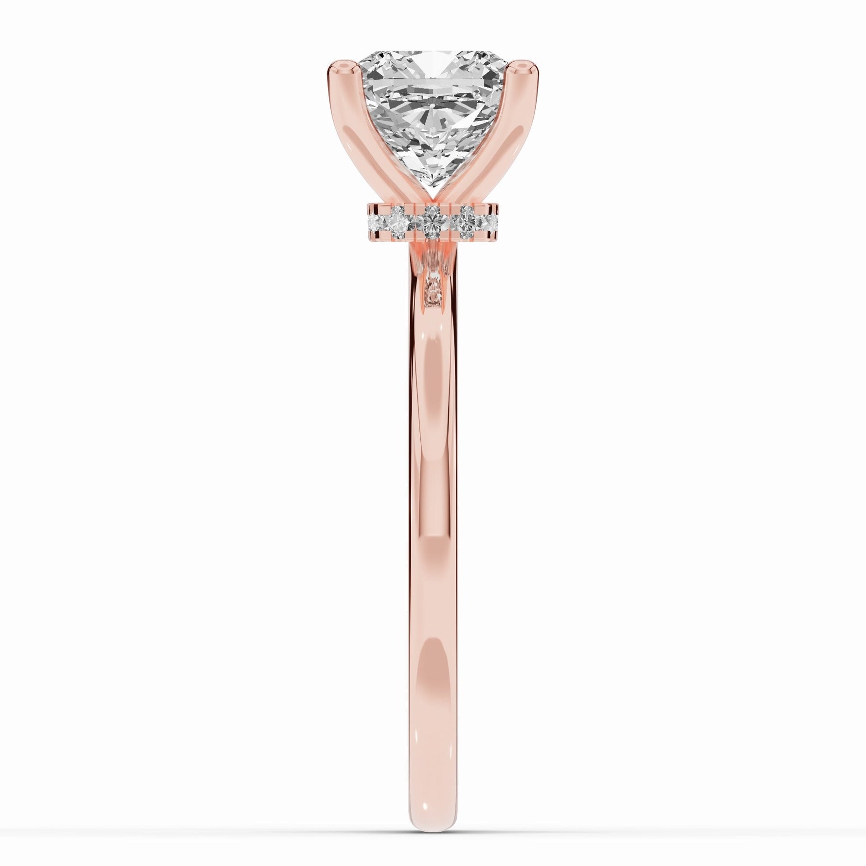 Cushion Tiara Glow Solitaire Ring ABER-102-CU-LGD-11  - Abtin & Co.