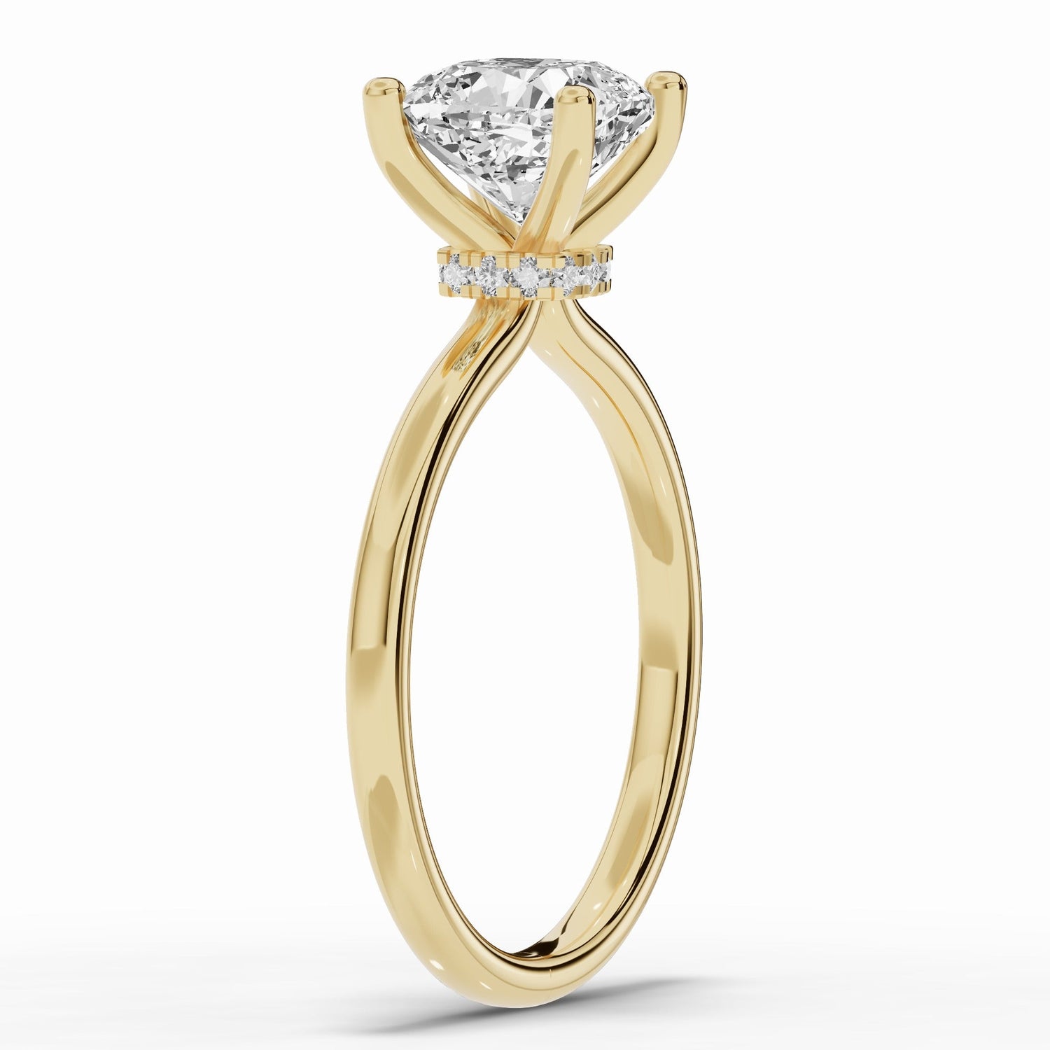 Cushion Tiara Glow Solitaire Ring ABER-102-CU-LGD-1  - Abtin & Co.