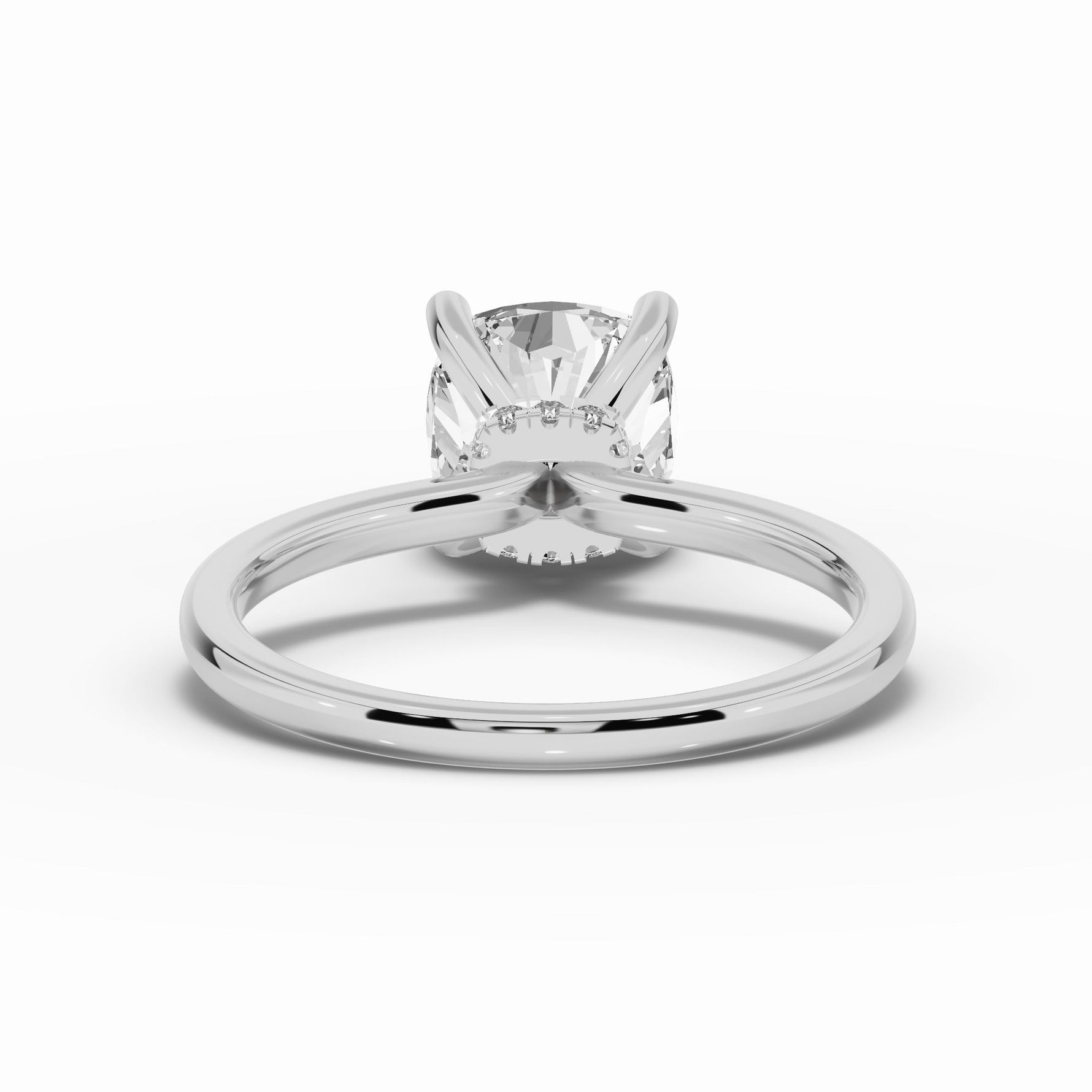 Cushion Tiara Glow Solitaire Ring ABER-102-CU-LGD-6  - Abtin & Co.