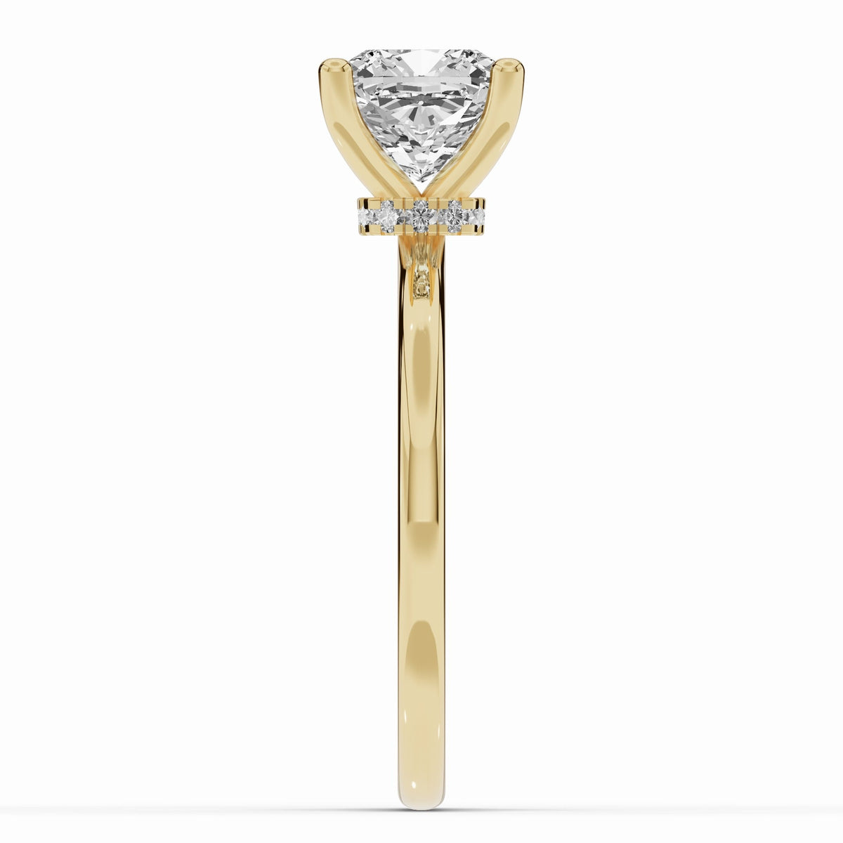 Cushion Tiara Glow Solitaire Ring ABER-102-CU-LGD-1  - Abtin & Co.