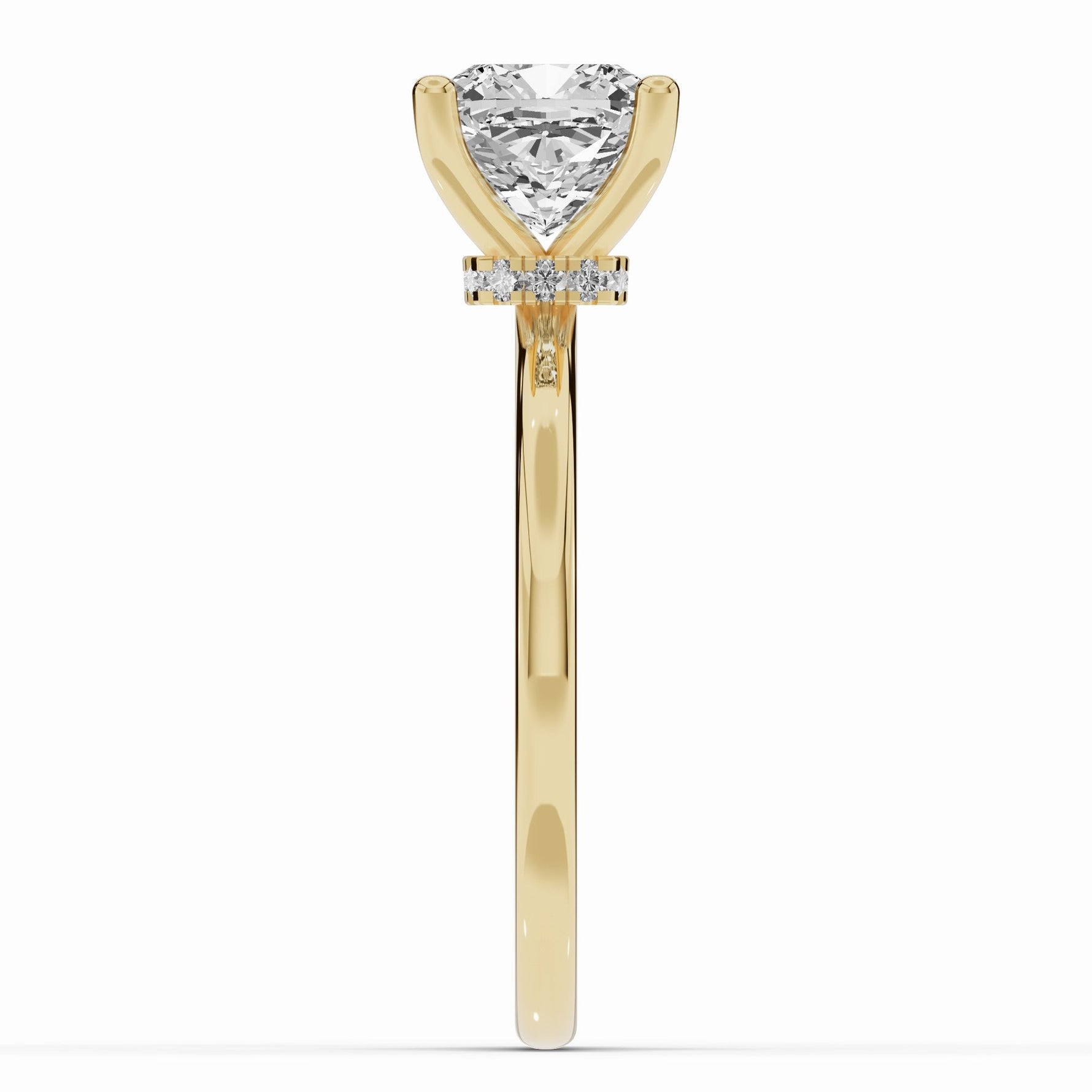 Cushion Tiara Glow Solitaire Ring ABER-102-CU-LGD-1  - Abtin & Co.