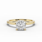 Cushion Tiara Glow Solitaire Ring ABER-102-CU-LGD-1  - Abtin & Co.