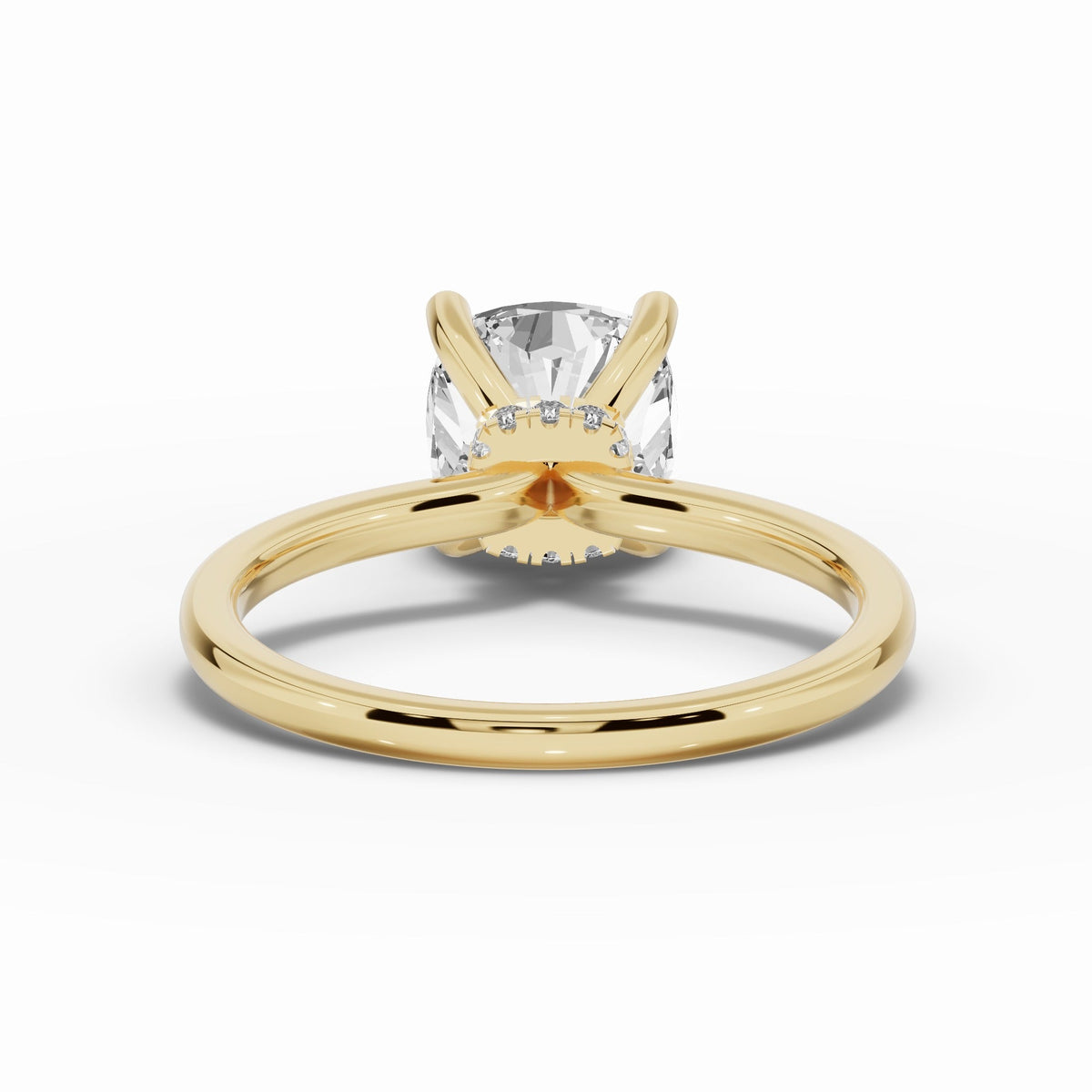 Cushion Tiara Glow Solitaire Ring ABER-102-CU-LGD-1  - Abtin & Co.