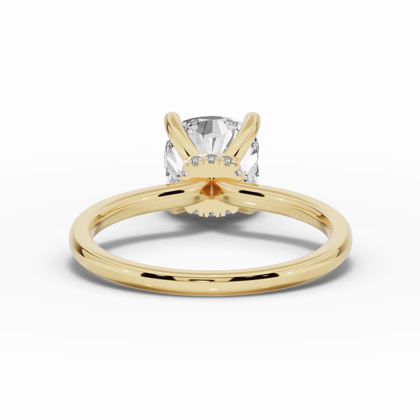 Cushion Tiara Glow Solitaire Ring ABER-102-CU-LGD-1  - Abtin & Co.