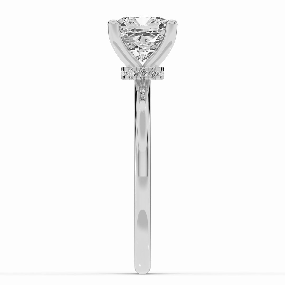 Cushion Tiara Glow Solitaire Ring ABER-102-CU-LGD-6  - Abtin & Co.