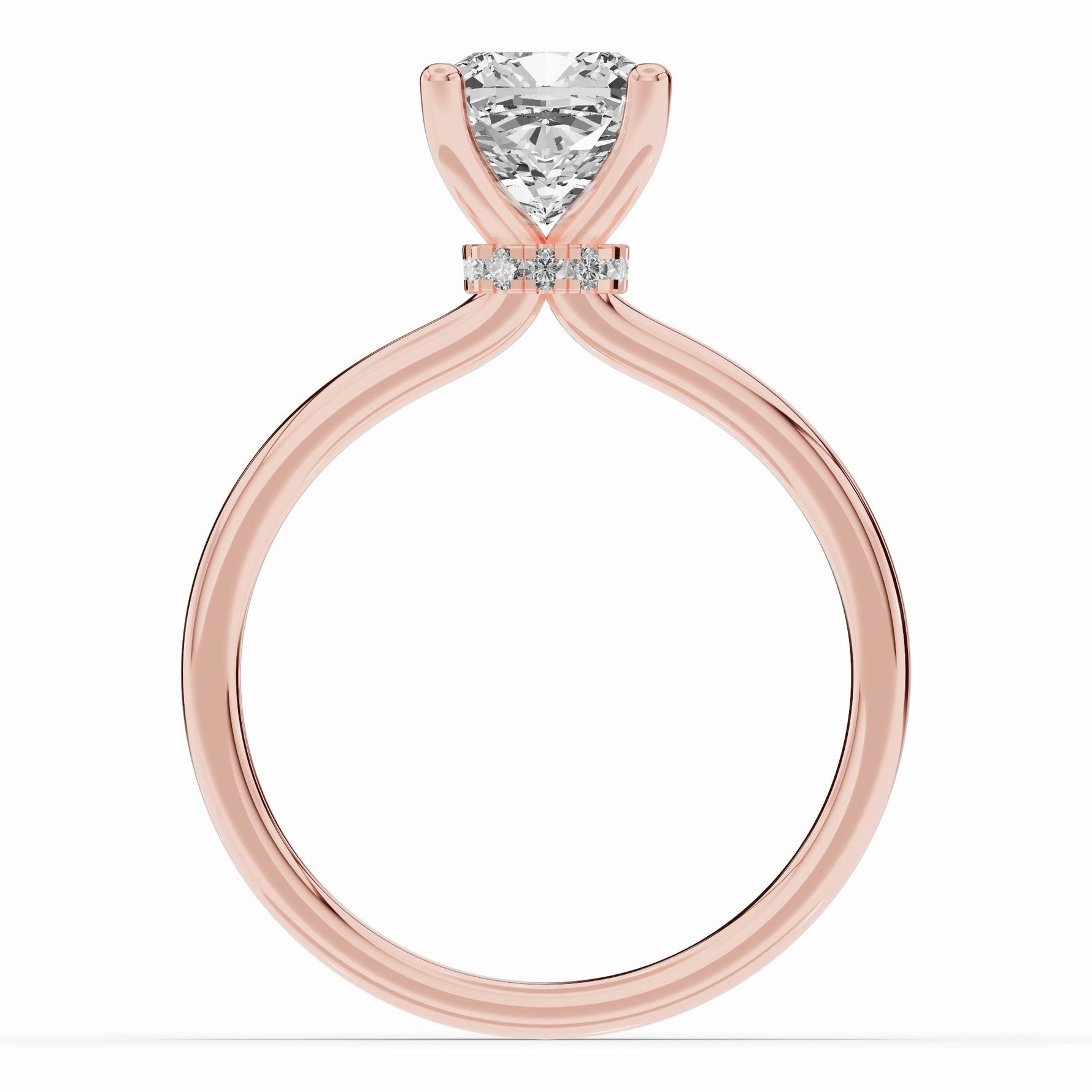 Cushion Tiara Glow Solitaire Ring ABER-102-CU-LGD-11  - Abtin & Co.