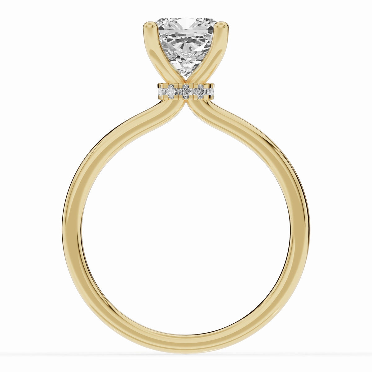 Cushion Tiara Glow Solitaire Ring ABER-102-CU-LGD-1  - Abtin & Co.